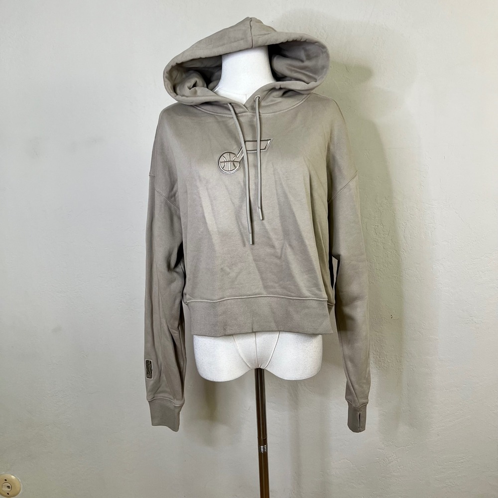 Utah Jazz NBA Hoodie Pro Standard Women Size S Taupe New Luxury Athletic Logo